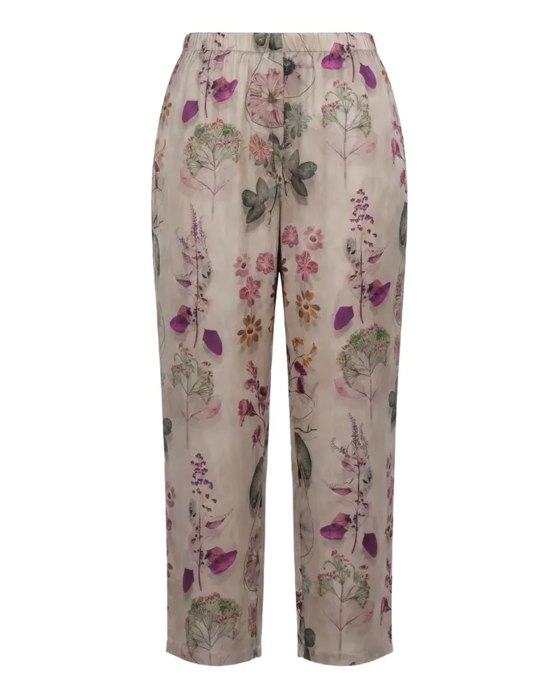 Avant Toi floral-print fade-effect trousers - Nude Nude