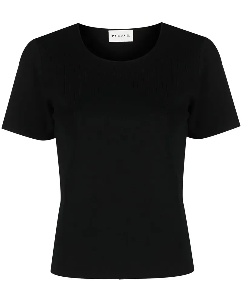 P.A.R.O.S.H. P.A.R.O H. T-Shirt mit rundem Ausschnitt - Schwarz Schwarz