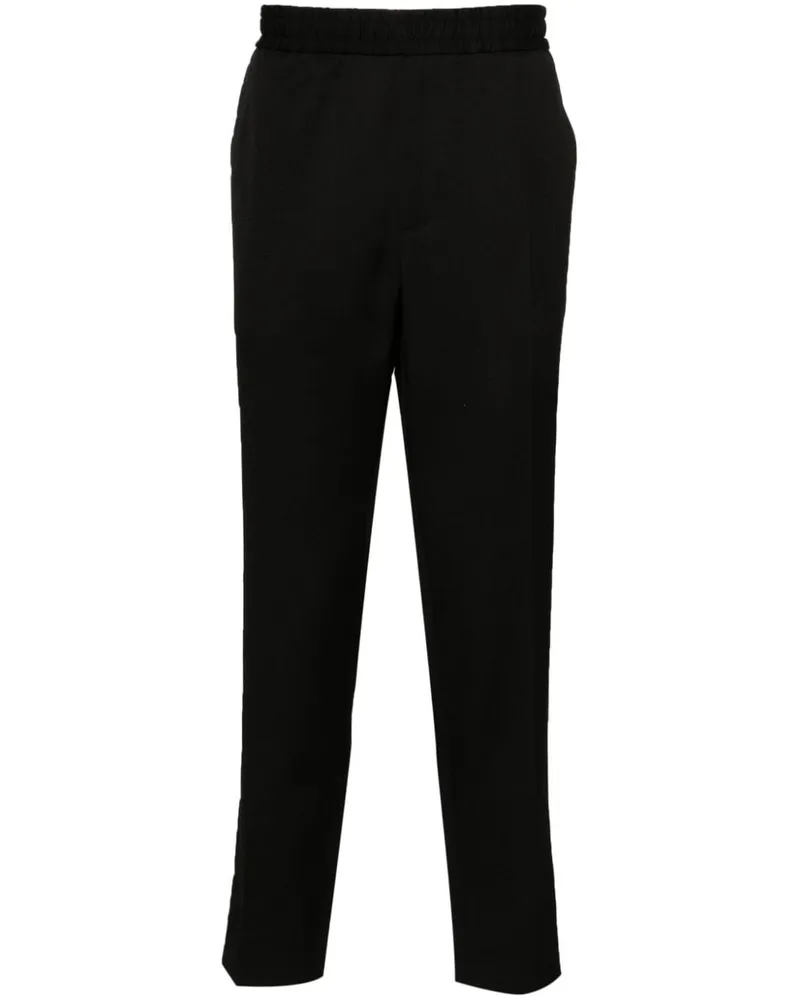 Golden Goose Schurwollhose mit Logo-Schild - Schwarz Schwarz