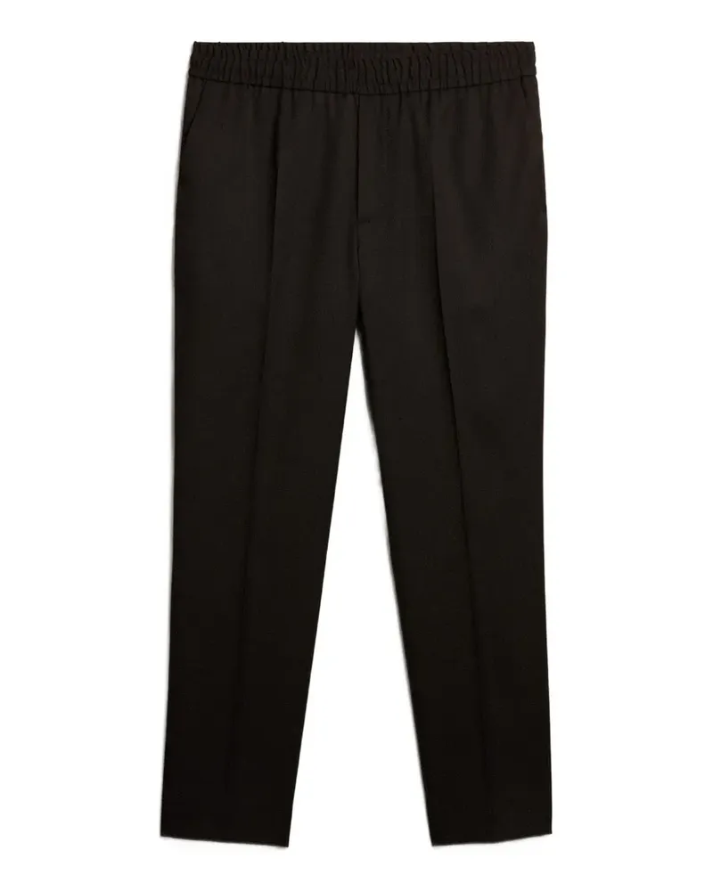 Golden Goose Schurwollhose mit Logo-Schild - Schwarz Schwarz