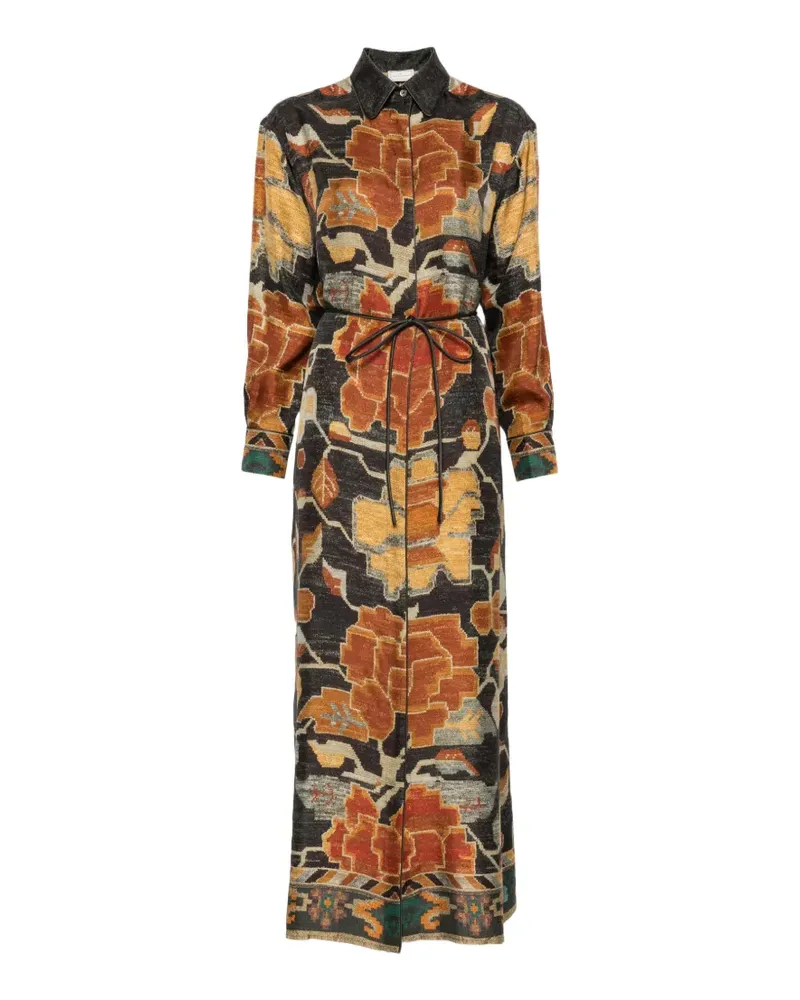 Pierre-Louis Mascia Maxikleid mit grafischem Print - Braun Braun