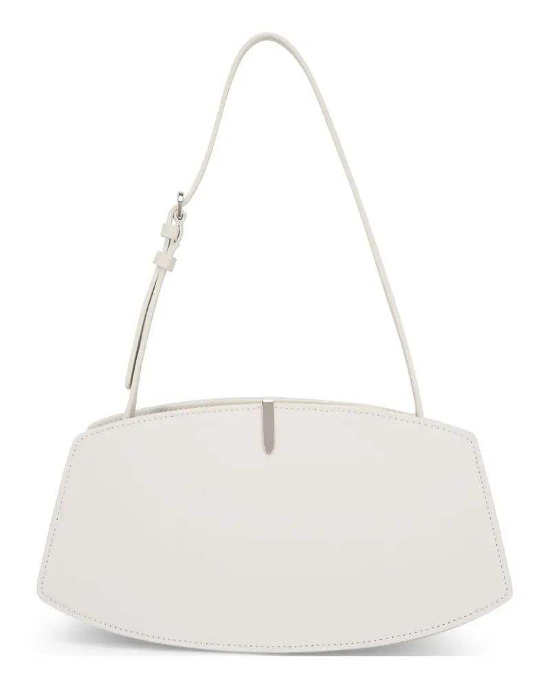 SAVETTE Silhouette Schultertasche mit Wellensaum - Weiß Weiß
