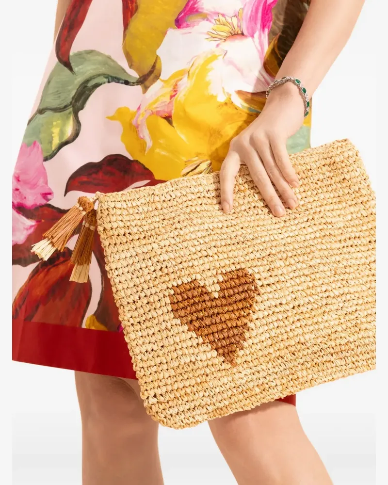 AERIN Große Clutch mit Herzdetail - Nude Nude