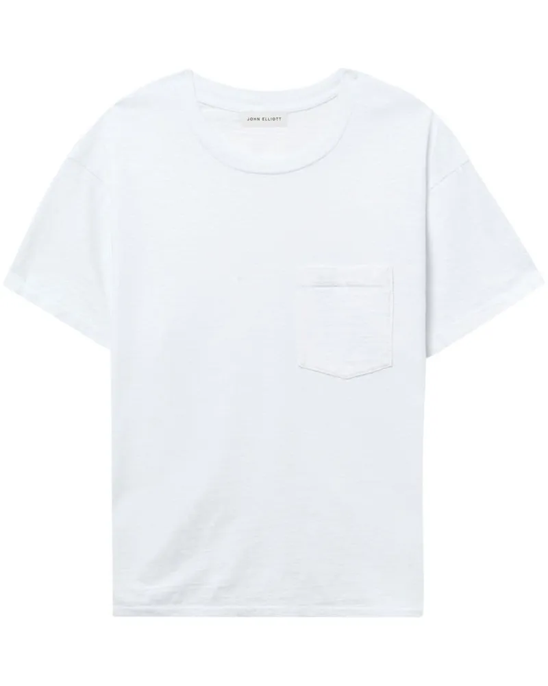 John Elliott + Co T-Shirt mit Brusttasche Weiß