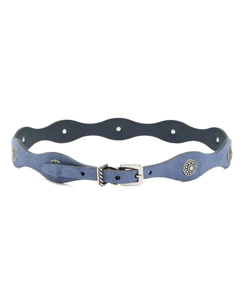 Etro studded suede belt - Blau Blau