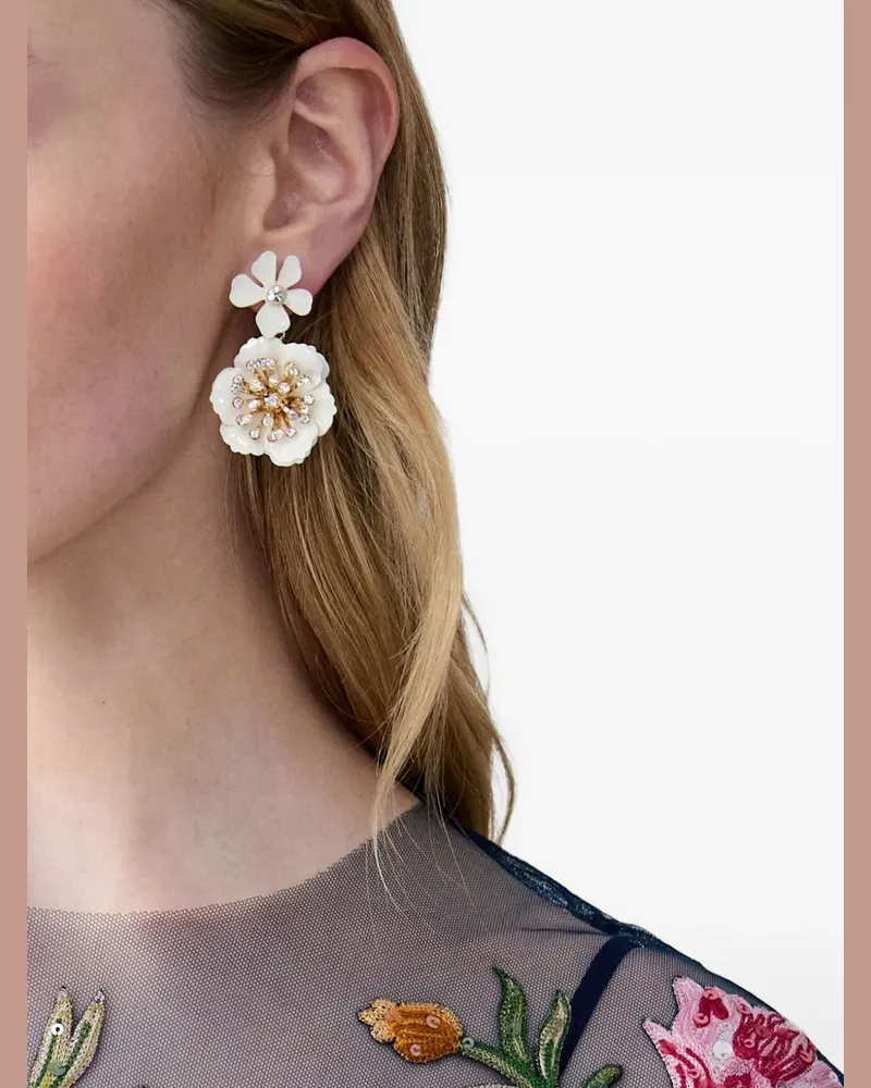 Carolina Herrera New York floral dangle earrings - Gold Gold