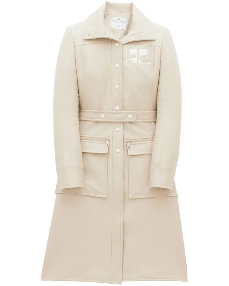 Courrèges Trenchcoat mit Logo-Patch - Nude Nude
