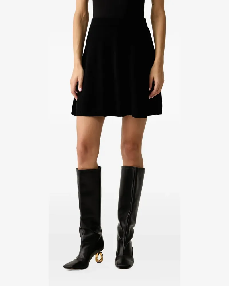 Pinko logo-patch knitted mini skirt - Schwarz Schwarz