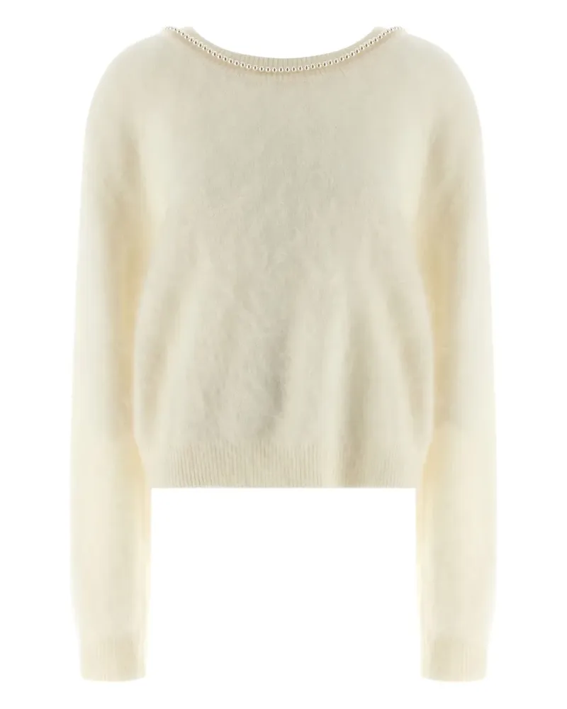 BERNADETTE Solène embellished-neckline sweater - Nude Nude