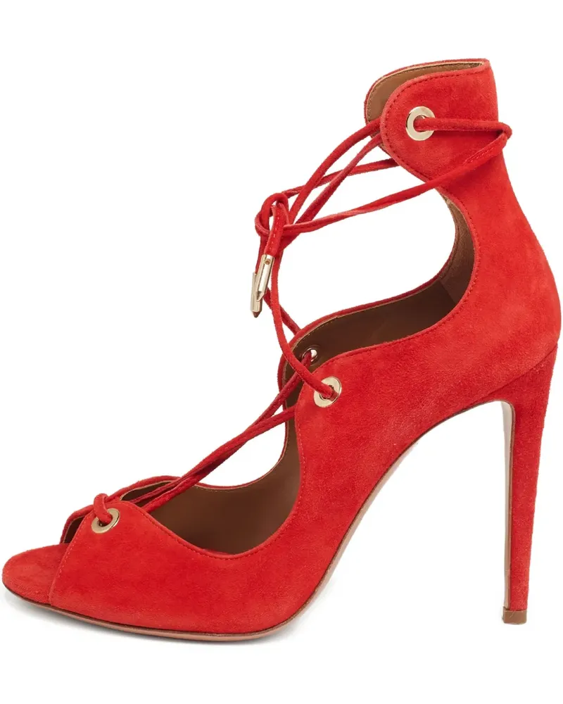 Aquazzura Pre-owned Tango Sandalen mit Schnürung 100mm - Rot Rot