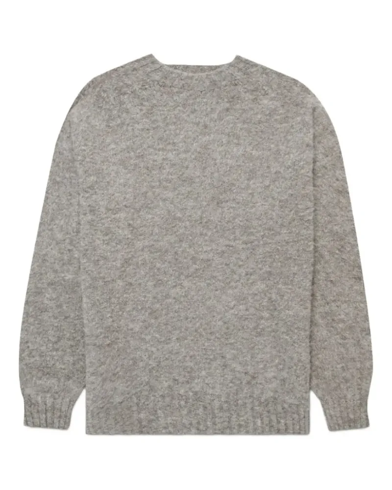 Sunspel melange crew neck sweater - Grau Grau