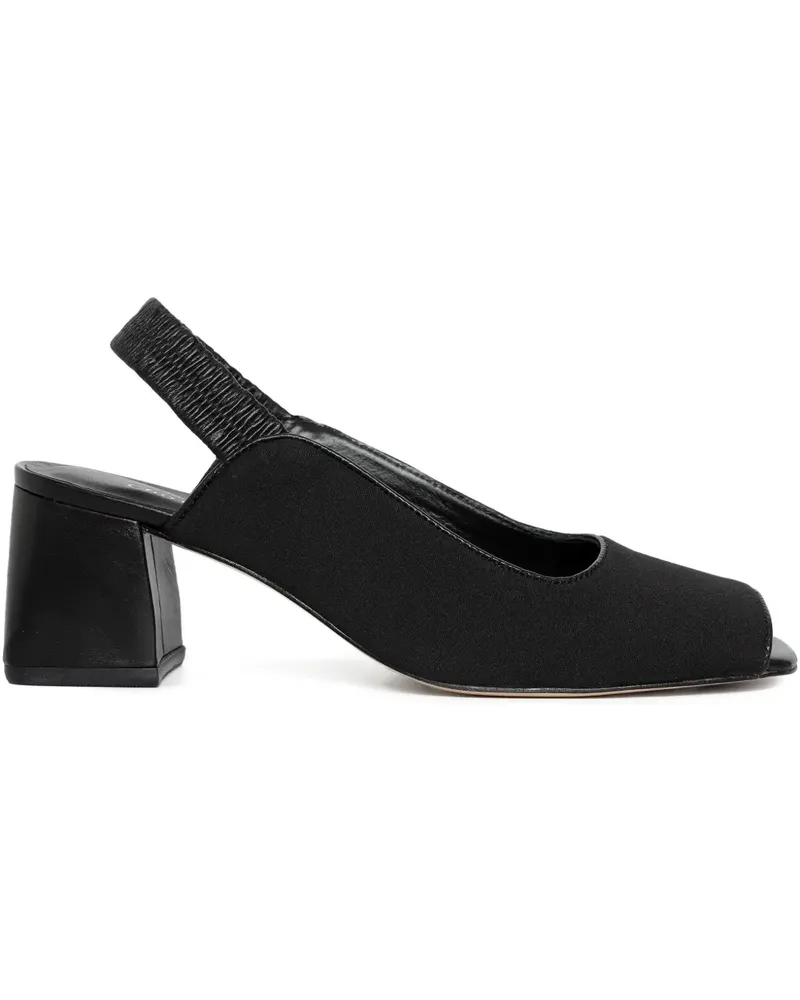 Sarah Chofakian 40mm peep-toe block-heel pumps - Schwarz Schwarz