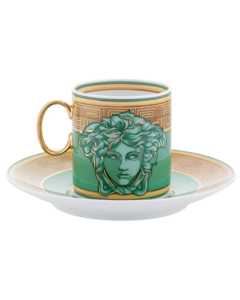 Versace Medusa Amplified Espressotasse mit Untersetzer - Grün Grün