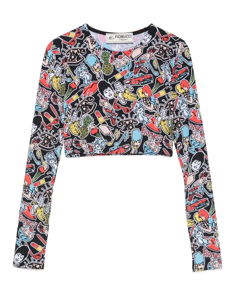 Fiorucci cropped T-shirt - Schwarz Schwarz
