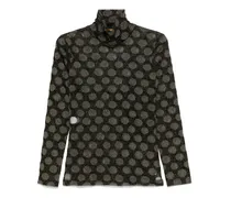 Oberteil mit geometrischem Print - Schwarz