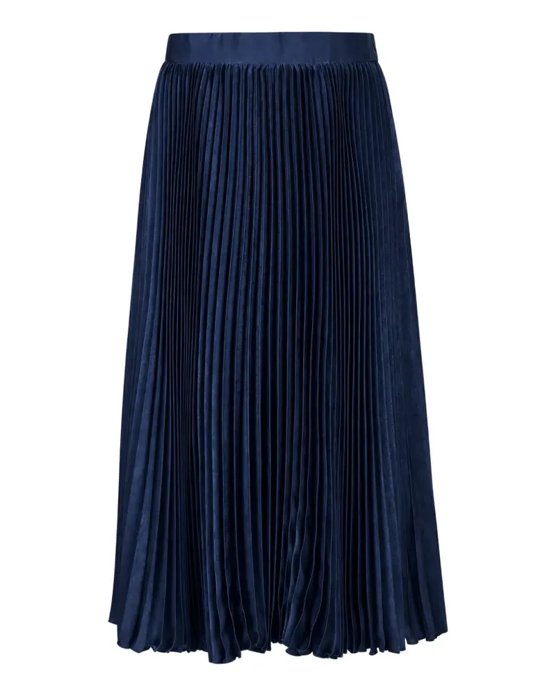 Eleventy pleated satin-finish midi skirt - Blau Blau