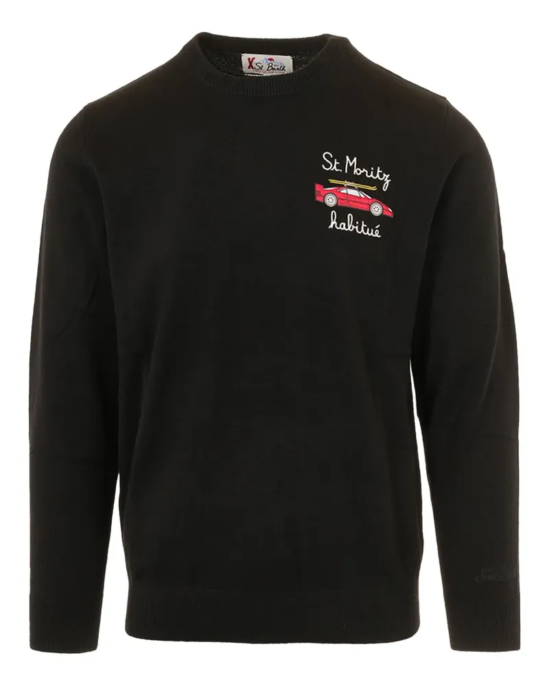 MC2 Saint Barth Heron Pullover mit Stickerei - Schwarz Schwarz
