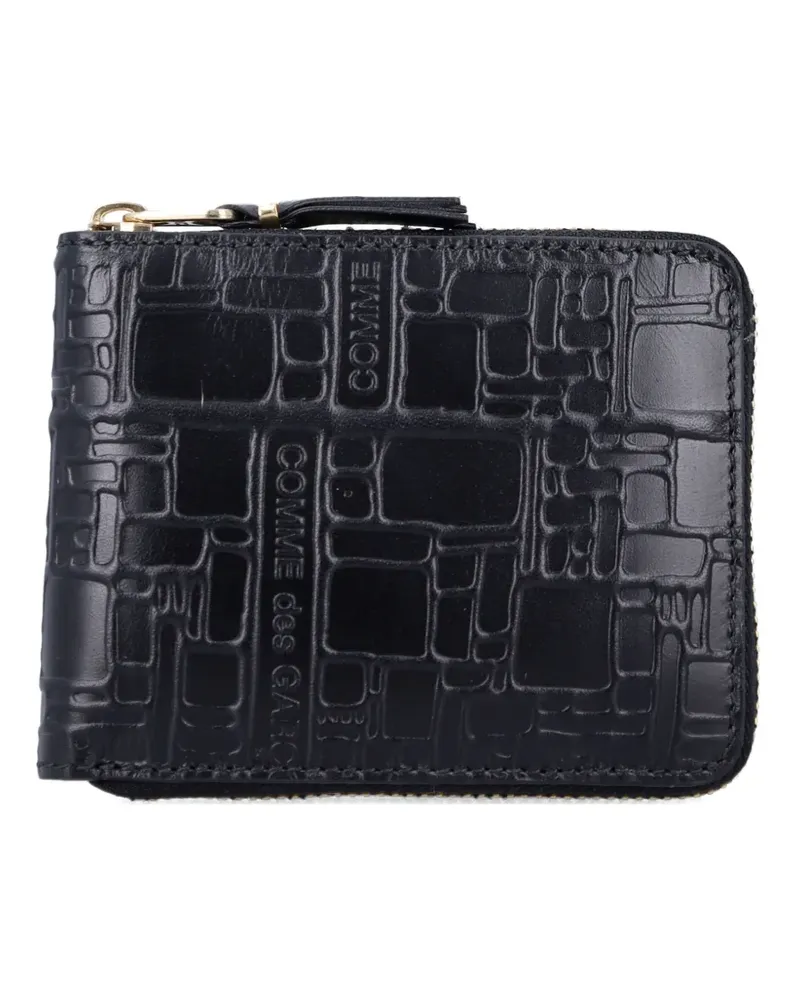 Comme des Garçons embossed-logo zip wallet - Schwarz Schwarz