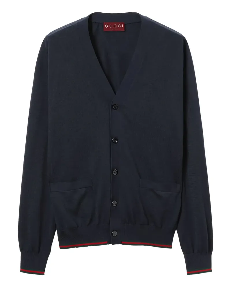 Gucci V-neck long-sleeved cardigan - Blau Blau