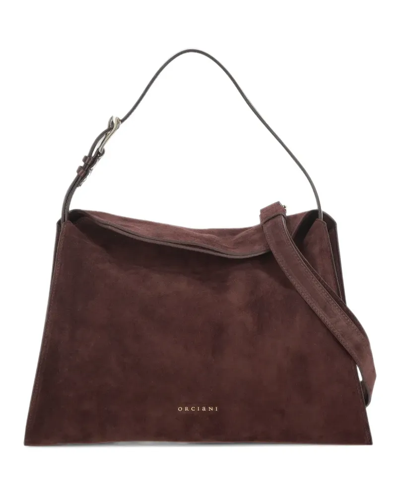 Orciani suede-finish shoulder bag - Braun Braun