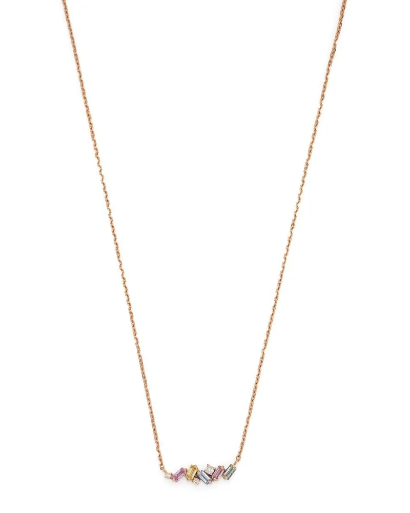 Suzanne Kalan 18kt Fireworks Rotgoldhalskette mit Diamanten und Saphiren - Rosa Rosa