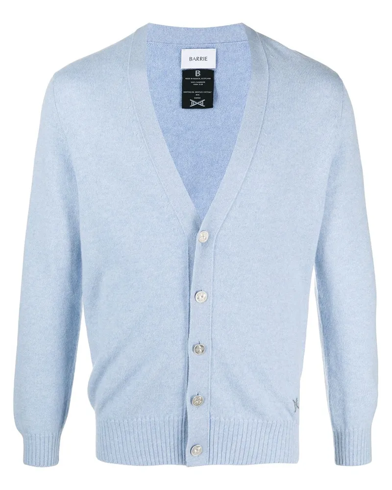 Barrie Kaschmircardigan mit Logo Blau