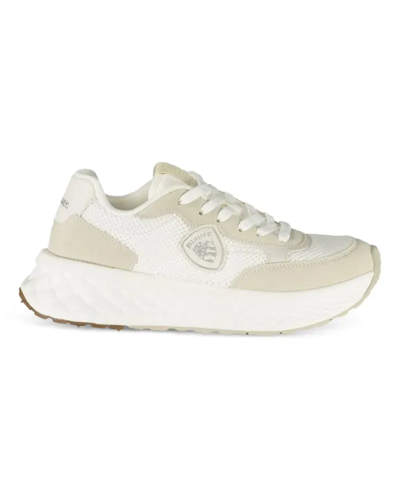 Blauer logo-patch sneakers - Weiß Weiß