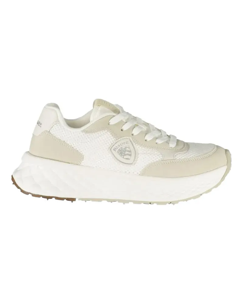 Blauer logo-patch sneakers - Weiß Weiß
