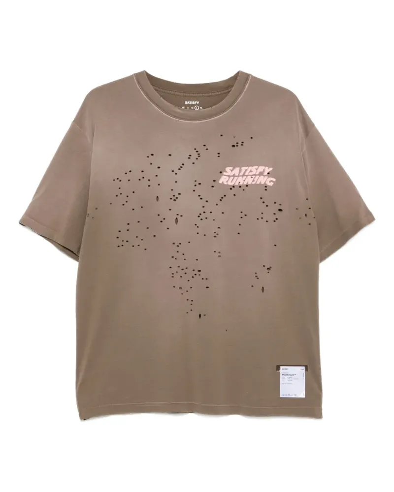Satisfy MothTech T-Shirt in Distressed-Optik - Braun Braun