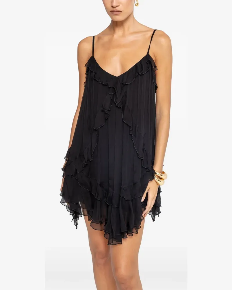 NISSA open-back silk mini dress - Schwarz Schwarz