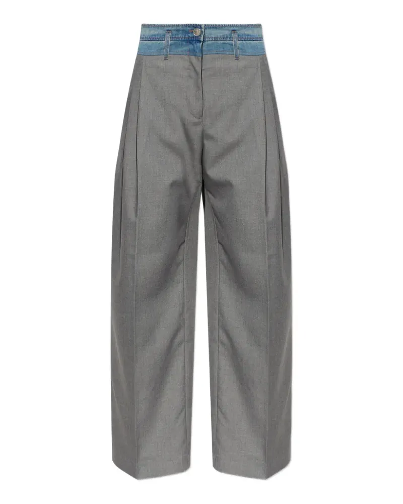 MUNTHE Normay Bundfaltenhose mit Jeans-Bund - Grau Grau