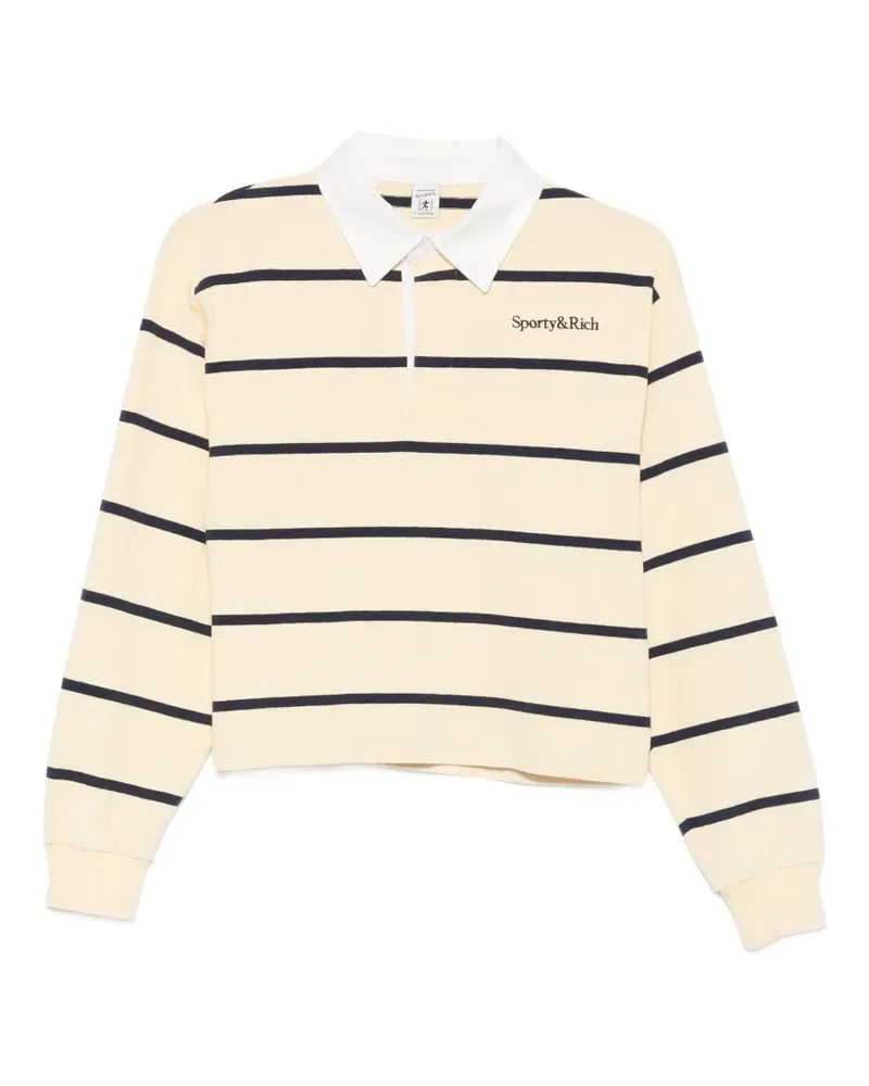 SPORTY & RICH striped polo shirt - Nude Nude