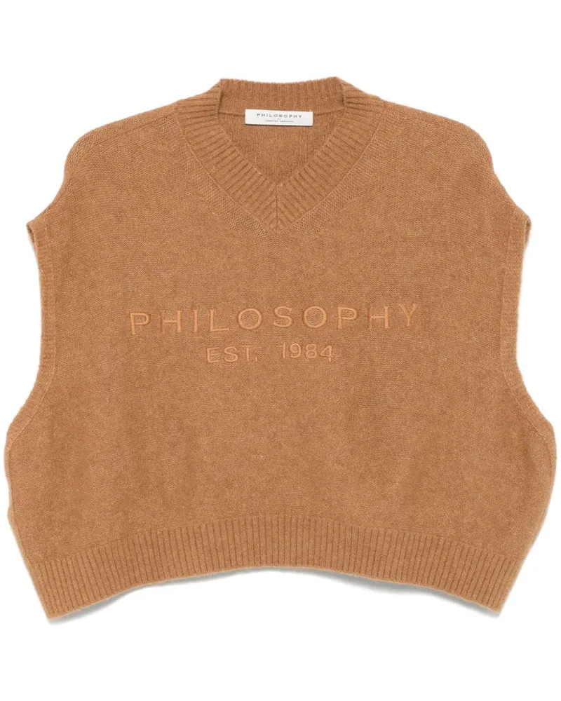 Philosophy Di Lorenzo Serafini Strickoberteil mit Logo-Stickerei - Braun Braun