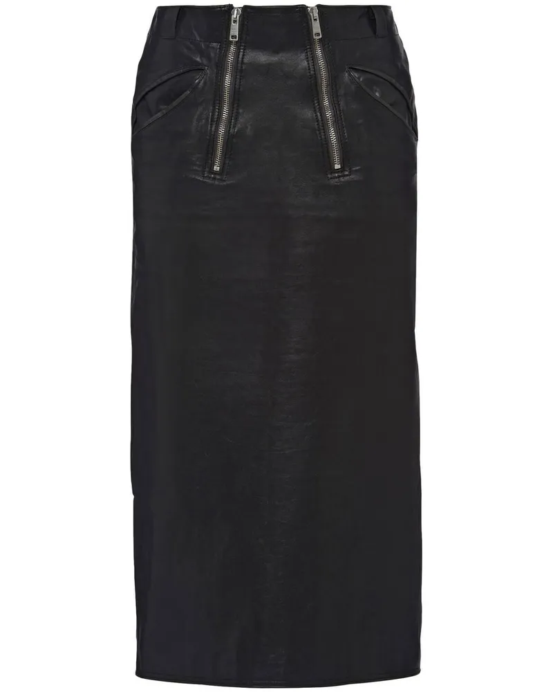 Prada Bleistiftrock aus Leder - Schwarz Schwarz