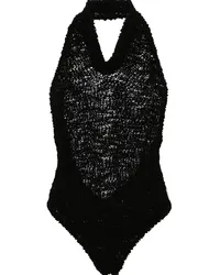 Alexandre Vauthier Rückenfreier Häkel-Body Schwarz