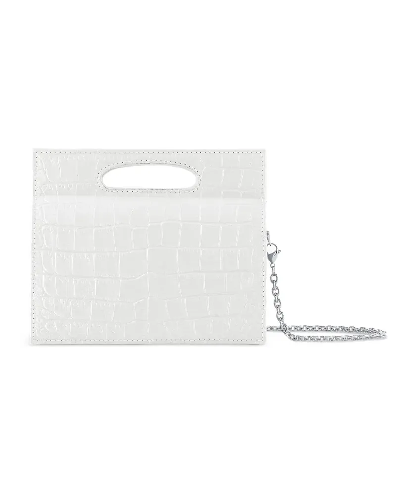 Tyler Ellis mini Stella croc-effect tote bag - Weiß Weiß