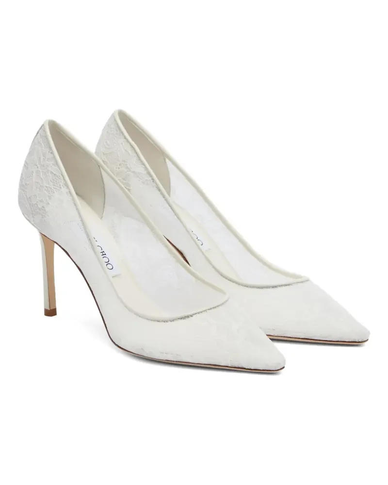 Jimmy Choo Romy Pumps mit elfenbeinfarbener Spitze - Weiß Weiß