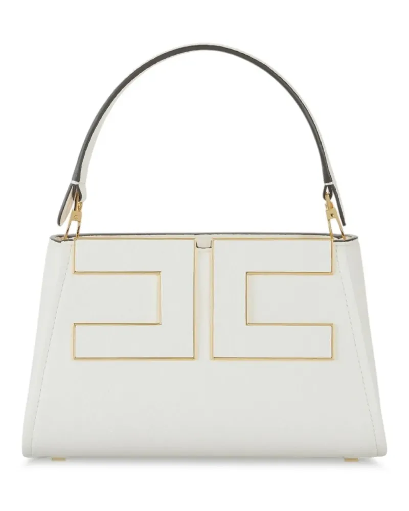 Elisabetta Franchi Handtasche mit Logo - Weiß Weiß