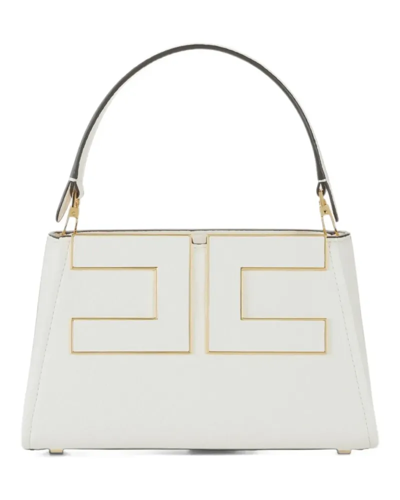 Elisabetta Franchi Handtasche mit Logo - Weiß Weiß