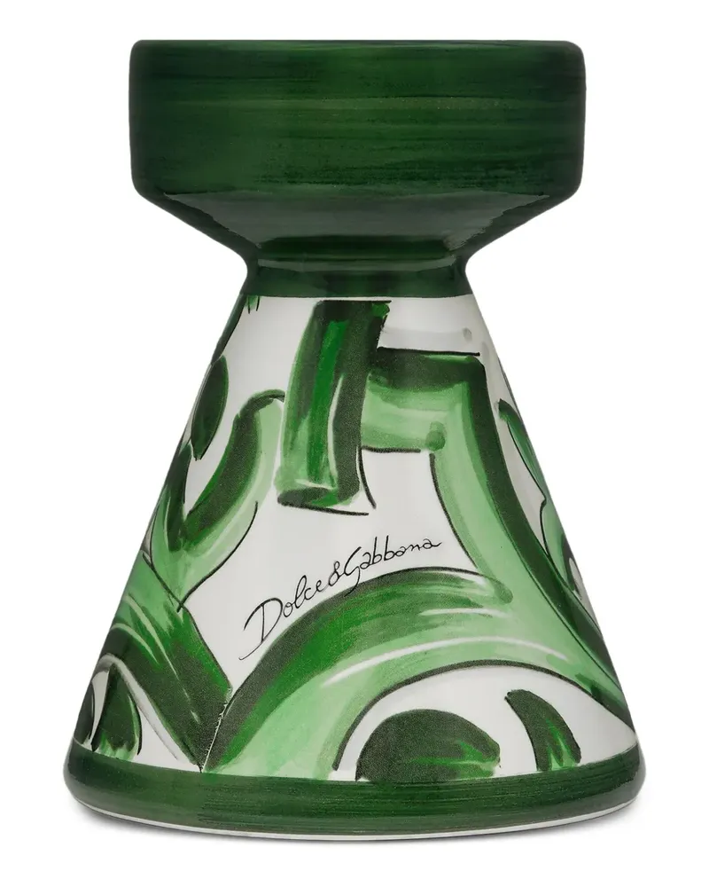 Dolce & Gabbana Kleiner Kerzenhalter mit Print - Grün Grün