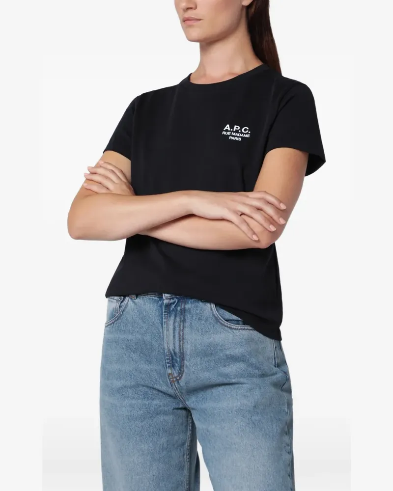 A.P.C. Rue Madame-print T-shirt - Schwarz Schwarz
