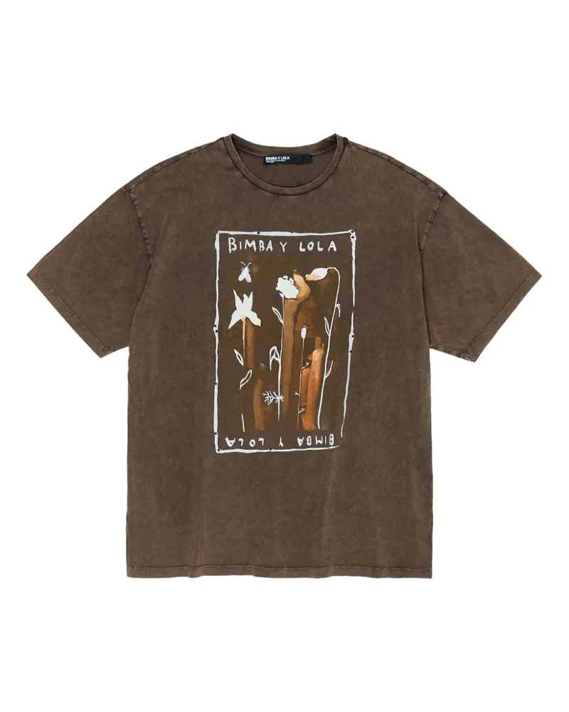 BIMBA Y LOLA T-Shirt mit grafischem Print - Braun Braun