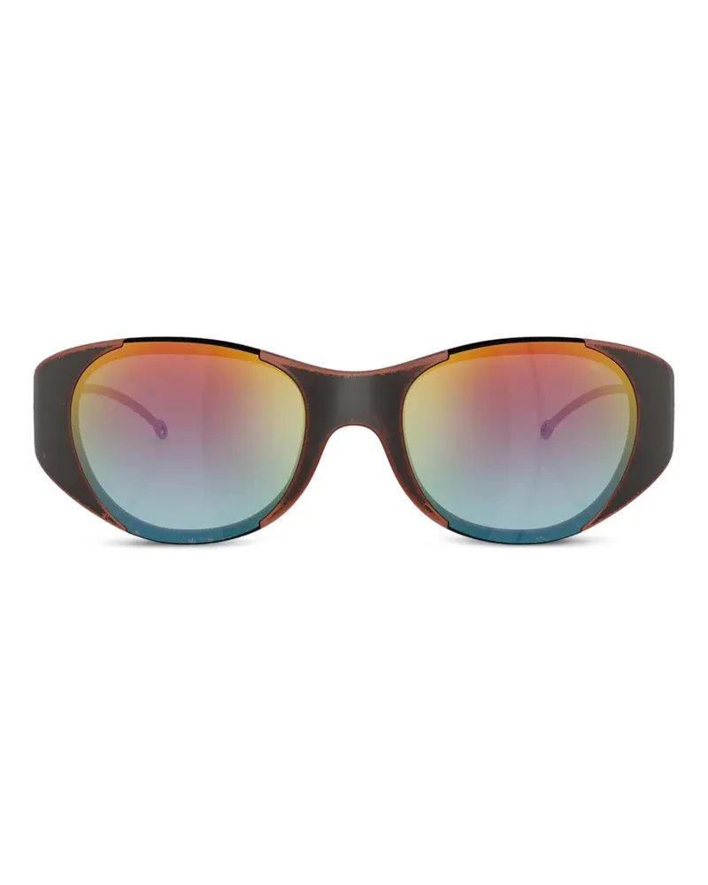Diesel Sonnenbrille mit ovalem Gestell - Schwarz Schwarz