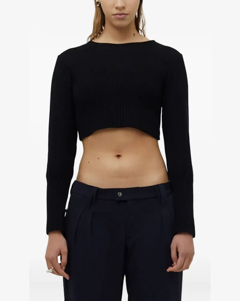Gloria Coelho Lilian Pacce ribbed cropped top - Schwarz Schwarz