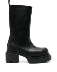 Rick Owens Halbhohe Plateau-Stiefel Schwarz