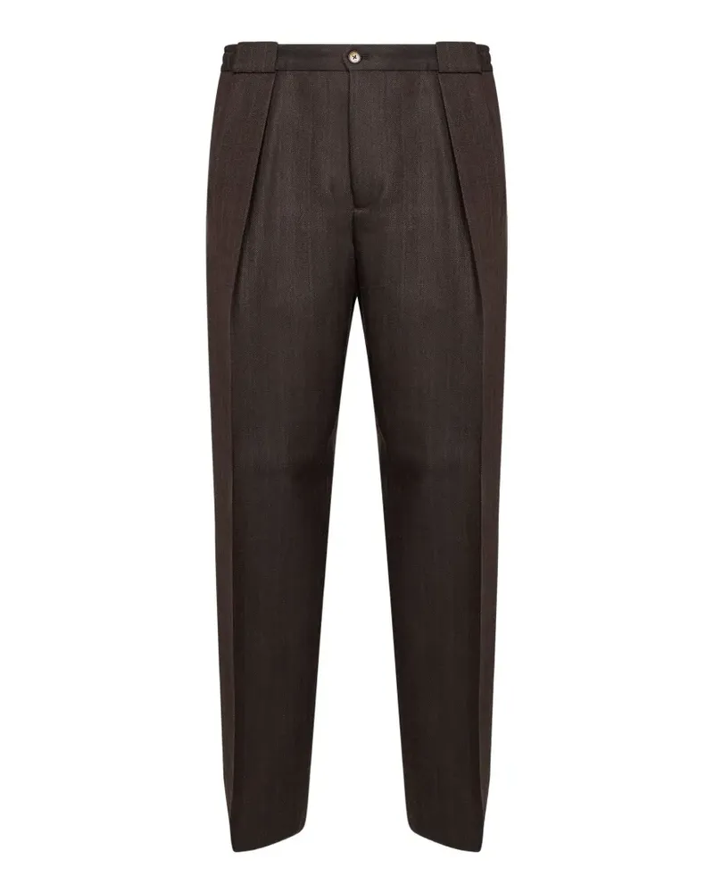 Briglia 1949 pleated virgin wool trousers - Braun Braun