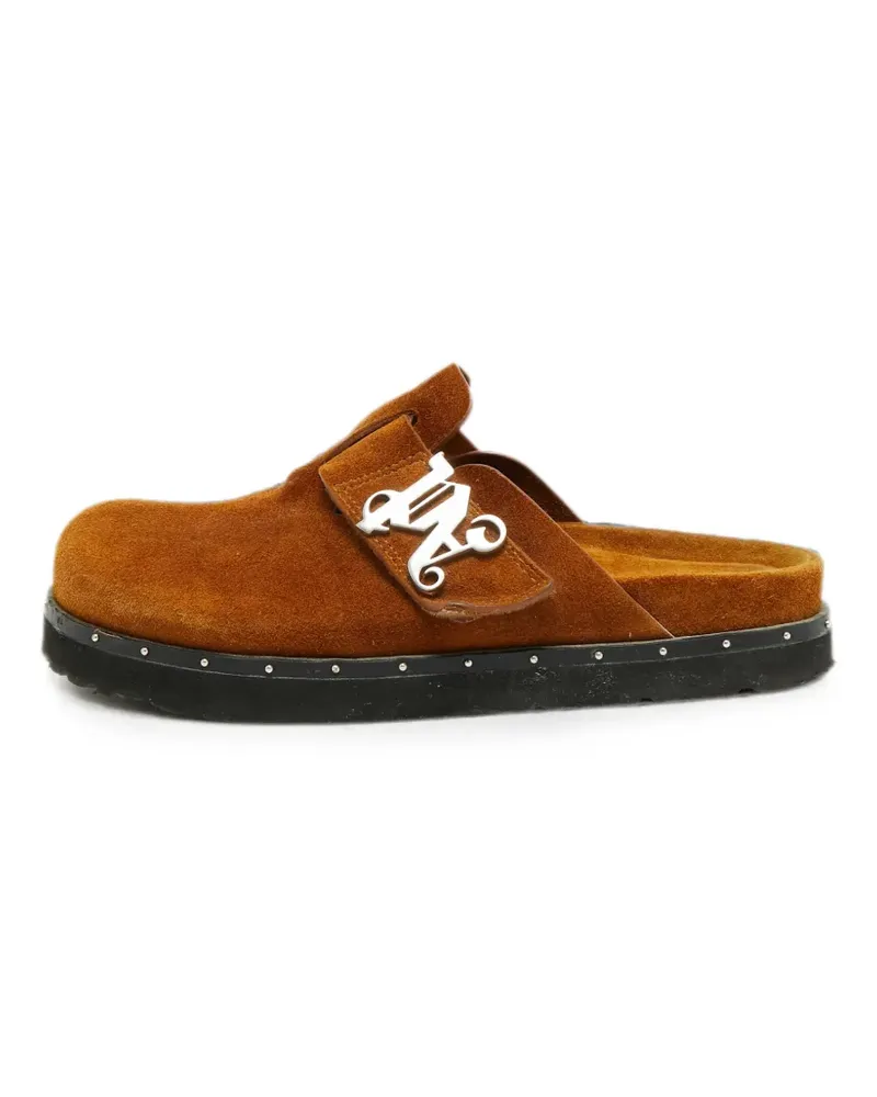 Palm Angels studded logo-detail mules - Braun Braun