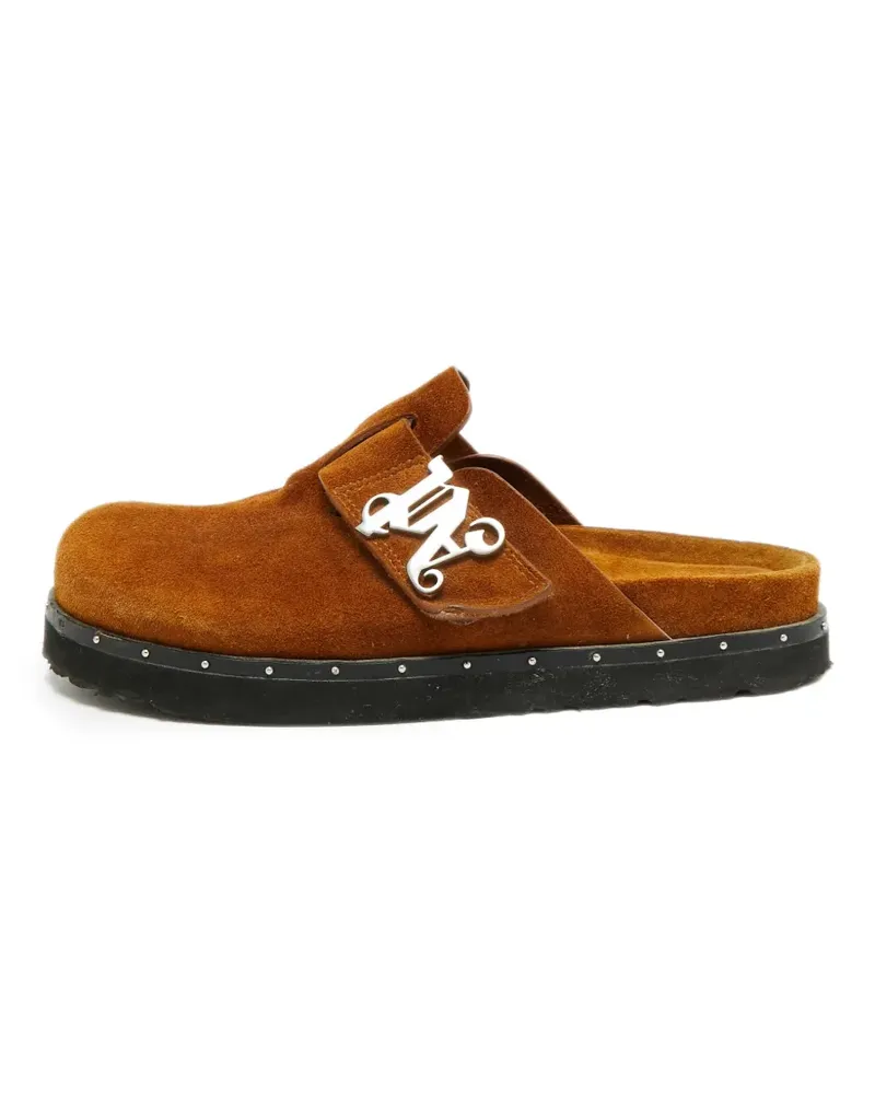 Palm Angels Mules mit Nieten und Logo - Braun Braun