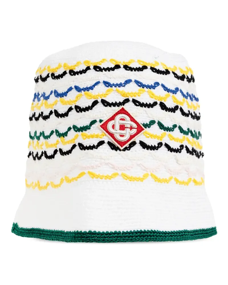 Casablanca Paris Fischerhut mit Logo-Stickerei - Weiß Weiß