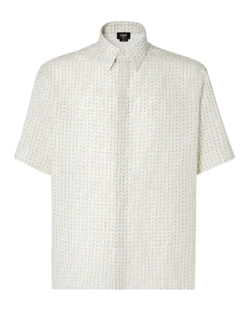 Fendi FF-print linen shirt - Nude Nude